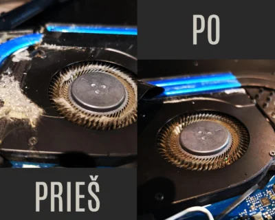 002 Stipriai Užterštas Kompiuterio Aušintuvas Prieš Ir Po Kruopštaus Valymo Kaunas V02