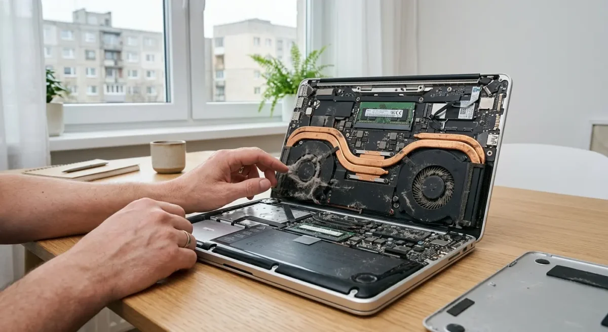 Dažniausios priežastys, kodėl laptopas pradeda ūžti labiau nei anksčiau