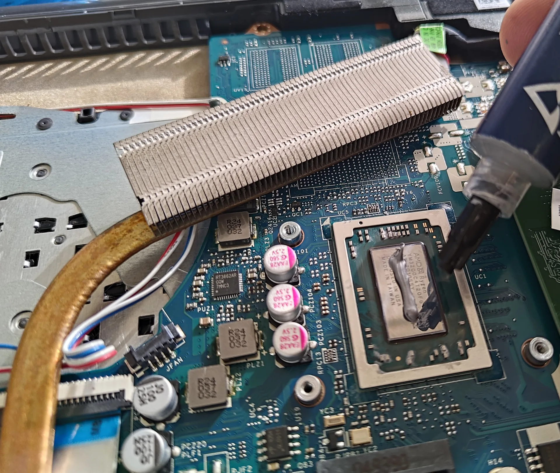 HP aušintuvas ir procesorius po paruošimo